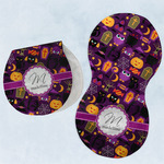 Halloween Burp Pads - Velour - Set of 2 w/ Name and Initial