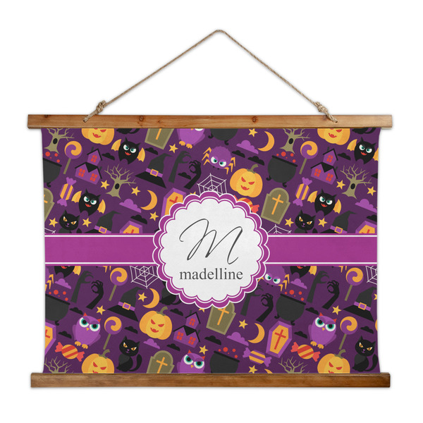 Custom Halloween Wall Hanging Tapestry - Wide (Personalized)