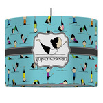 Yoga Poses 16" Drum Pendant Lamp - Fabric (Personalized)