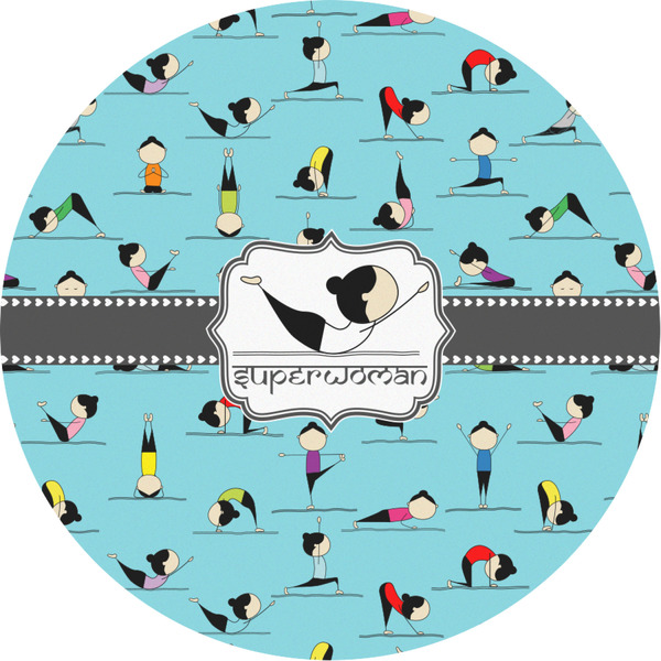 Custom Yoga Poses Multipurpose Round Labels - 3" (Personalized)