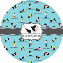 Yoga Poses Multipurpose Round Labels - 4" (Personalized)