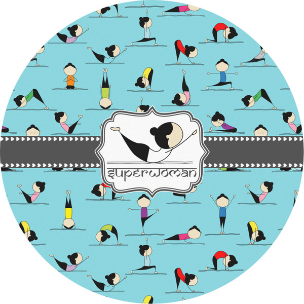 Custom Yoga Poses Multipurpose Round Labels - 4" (Personalized)