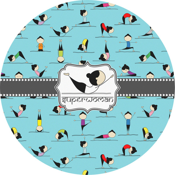 Custom Yoga Poses Multipurpose Round Labels - 5" (Personalized)