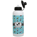 Yoga Poses Water Bottles - Aluminum - 20 oz - White (Personalized)