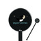 Yoga Poses Black Plastic 5.5" Stir Stick - Round - Closeup