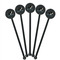 Yoga Poses Black Plastic 5.5" Stir Stick - Round - Fan View