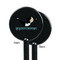 Yoga Poses Black Plastic 5.5" Stir Stick - Single Sided - Round - Front & Back