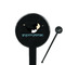 Yoga Poses Black Plastic 7" Stir Stick - Round - Closeup