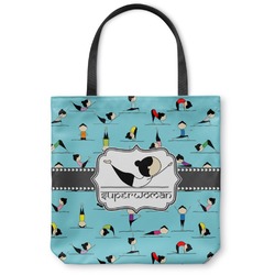 Yoga Poses Canvas Tote Bag - Large - 18"x18" (Personalized)