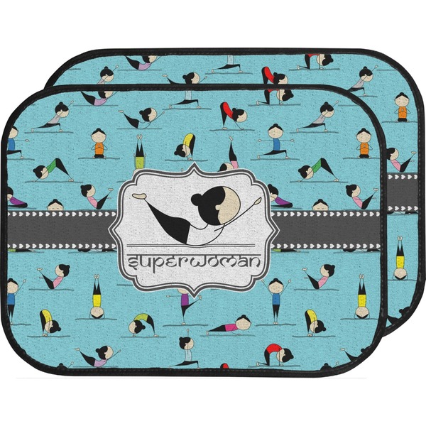 Custom Yoga Poses Car Floor Mats (Back Seat) (Personalized)