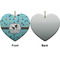 Yoga Poses Ceramic Flat Ornament - Heart Front & Back (APPROVAL)