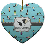 Yoga Poses Heart Ceramic Ornament w/ Name or Text