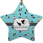 Yoga Poses Star Ceramic Ornament w/ Name or Text