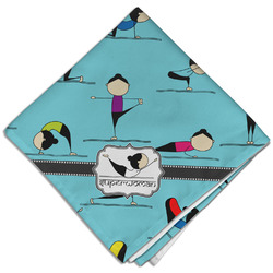 Yoga Poses Cloth Dinner Napkin - Single w/ Name or Text