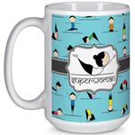 Yoga Poses 15 Oz Coffee Mug - White (Personalized)