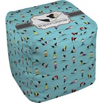 Yoga Poses Cube Pouf Ottoman - 18" (Personalized)