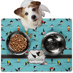 Yoga Poses Dog Food Mat - Medium w/ Name or Text