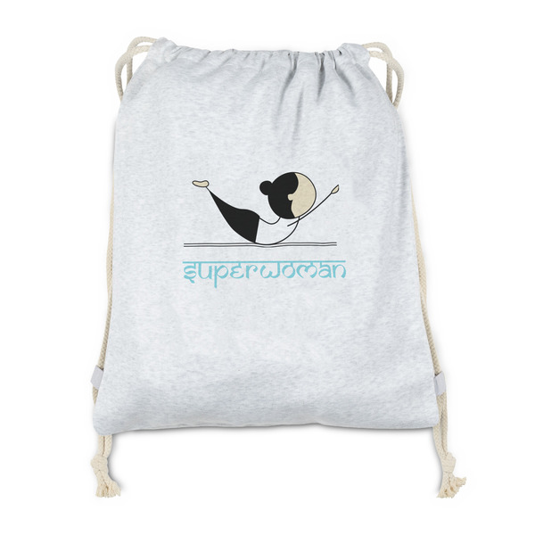 Custom Yoga Poses Drawstring Backpack - Sweatshirt Fleece - Double Sided (Personalized)