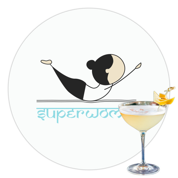 Custom Yoga Poses Printed Drink Topper - 3.5" (Personalized)