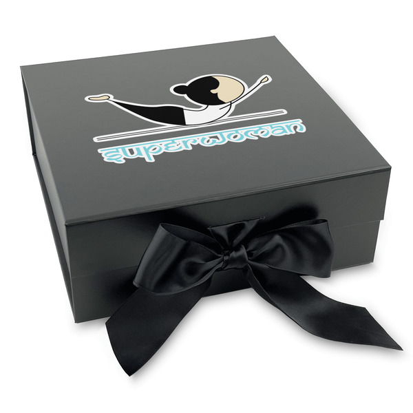 Custom Yoga Poses Gift Box with Magnetic Lid - Black (Personalized)