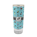 Yoga Poses 2 oz Shot Glass -  Glass with Gold Rim - Set of 4 (Personalized)