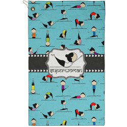 Yoga Poses Golf Towel - Poly-Cotton Blend - Small w/ Name or Text
