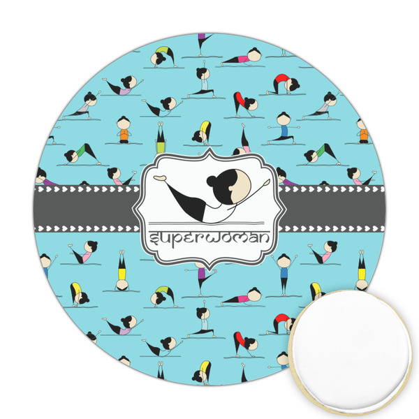 Custom Yoga Poses Printed Cookie Topper - Round (Personalized)