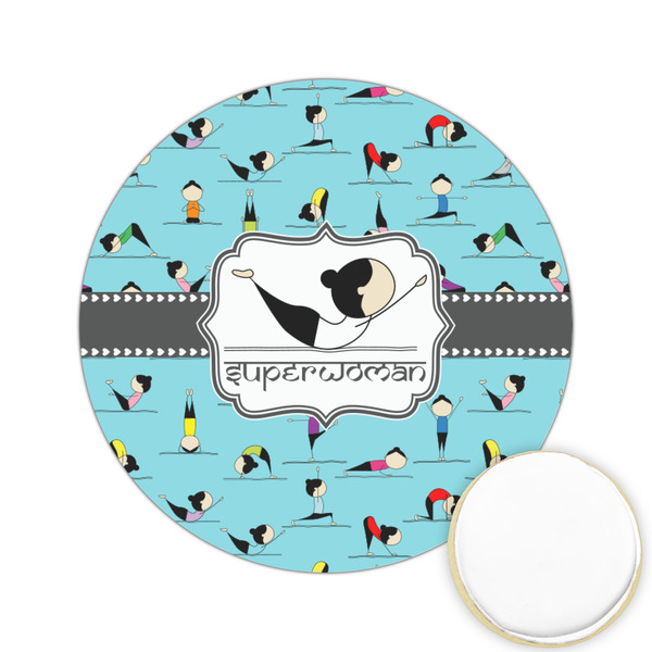 Custom Yoga Poses Printed Cookie Topper - 2.15" (Personalized)