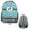 Yoga Poses Large Backpack - Gray - Front & Back View