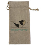 Yoga Poses Large Burlap Gift Bag - Front (Personalized)