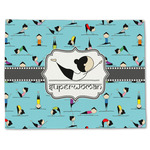 Yoga Poses Single-Sided Linen Placemat - Single w/ Name or Text