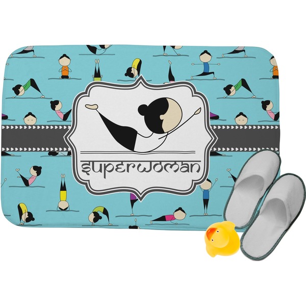 Custom Yoga Poses Memory Foam Bath Mat - 34"x21" (Personalized)