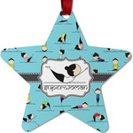 Yoga Poses Metal Star Ornament - Double Sided w/ Name or Text