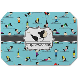 Yoga Poses Dining Table Mat - Octagon (Single-Sided) w/ Name or Text