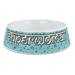 Yoga Poses Plastic Dog Bowl - Large (Personalized)