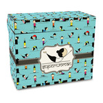 Yoga Poses Wood Recipe Box - Full Color Print (Personalized)