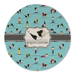 Yoga Poses Round Linen Placemat - Single Sided (Personalized)