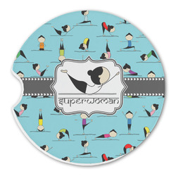 Yoga Poses Sandstone Car Coaster - Single (Personalized)