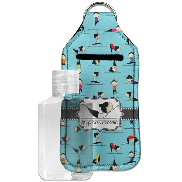 Custom Yoga Poses Hand Sanitizer & Keychain Holder - Large (Personalized)