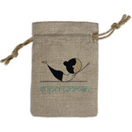 Yoga Poses Small Burlap Gift Bag - Front (Personalized)