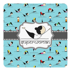 Yoga Poses Square Decal - Small (Personalized)