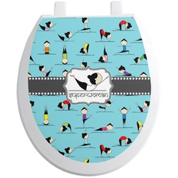 Yoga Poses Toilet Seat Decal - Round (Personalized)