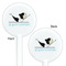 Yoga Poses White Plastic 5.5" Stir Stick - Double Sided - Round - Front & Back