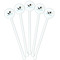 Yoga Poses White Plastic 5.5" Stir Stick - Fan View