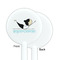 Yoga Poses White Plastic 5.5" Stir Stick - Single Sided - Round - Front & Back