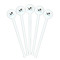 Yoga Poses White Plastic 7" Stir Stick - Round - Fan View