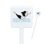 Yoga Poses Square Plastic Stir Sticks - Double Sided (Personalized)