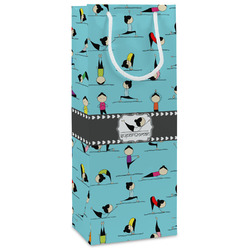 Yoga Poses Wine Gift Bags - Gloss (Personalized)