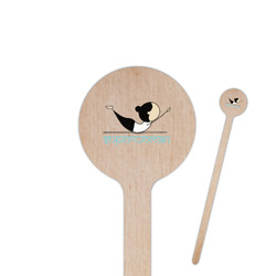 Yoga Poses 6" Round Wooden Stir Sticks - Double Sided (Personalized)