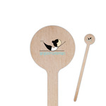 Yoga Poses 7.5" Round Wooden Stir Sticks - Single Sided (Personalized)